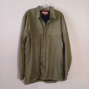 Simms Men's Thermal Button Up Olive Jacket Shirt Size L